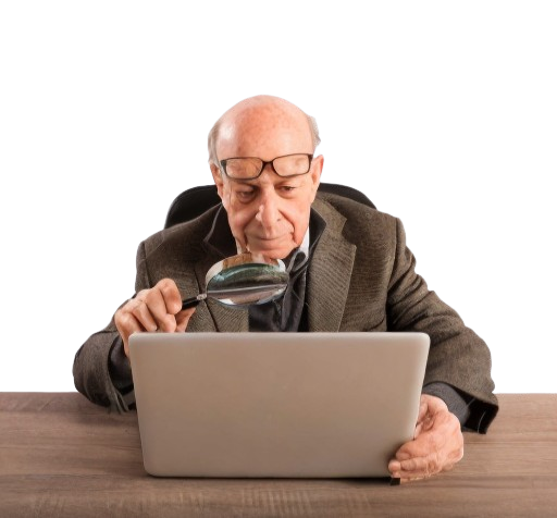 Elder with computer